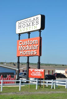 Modular Homes Austin Road Sign